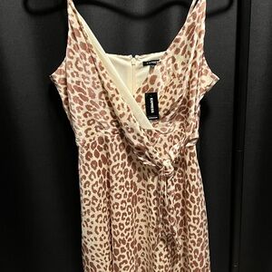 Express Leopard Print Dress - Brown and Cream